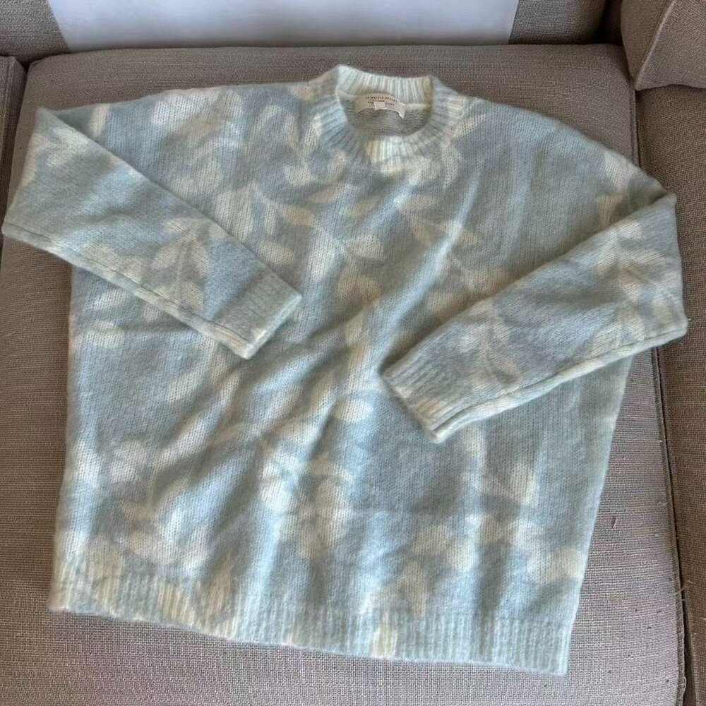 Sezane Aurelia Jumper XS/M/L/XL Baby Blue Ivory Sweater French Mohair Lightweig - Picture 6 of 10